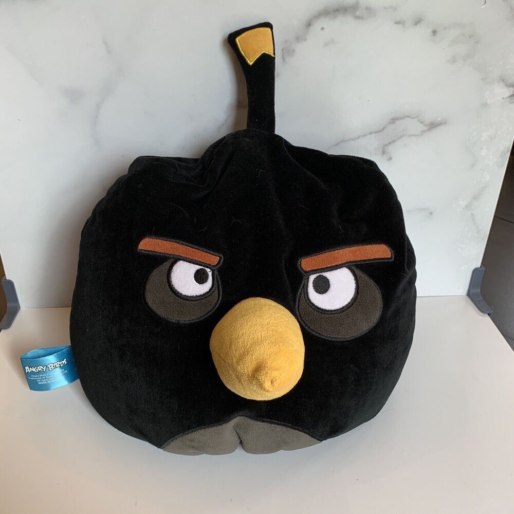 Angry Birds Jumbo Microbead Huge Pillow Black Bird Bomb 14x12 Inch By Jay Franco